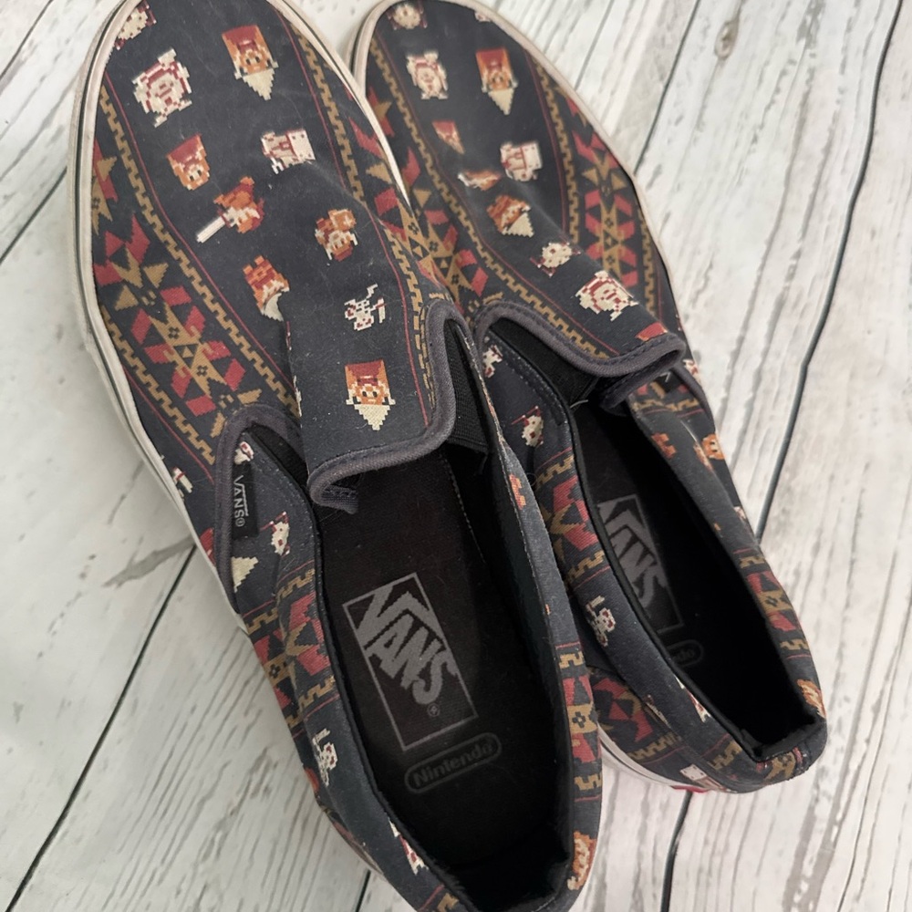 Vans Black Legend of Zelda Sneakers Classic Slip-On Design